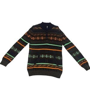 Koto Urban Outfitters Mens Tribal Geometric Print 1/4 Zip Sweater Size SM